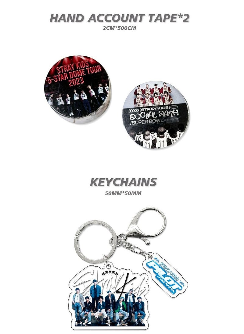 EHOME Stray Kids New Album Gift Box With Lomo Cards, Acrylic Stand, Hand Account Tape, Keychain, Lanyard, Stickers, Photo Card  - Image 4