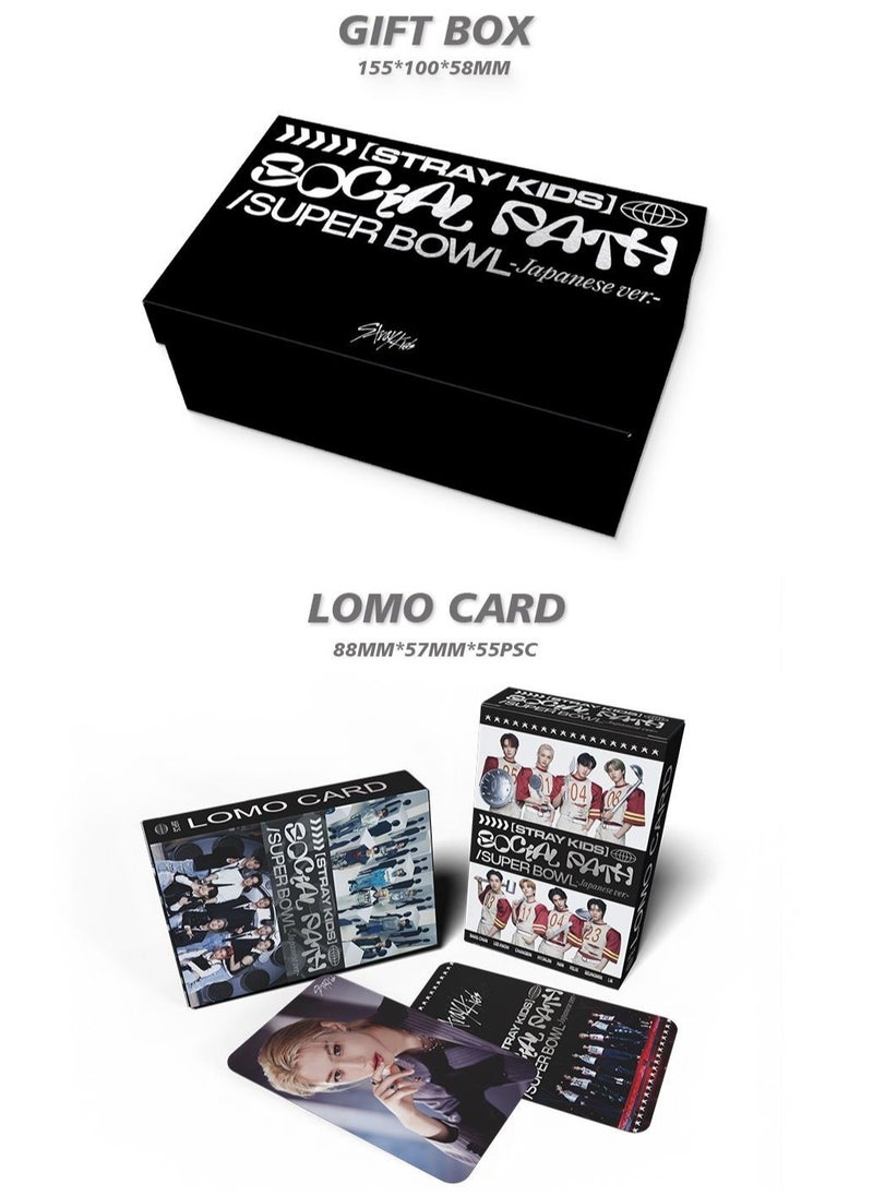 EHOME Stray Kids New Album Gift Box With Lomo Cards, Acrylic Stand, Hand Account Tape, Keychain, Lanyard, Stickers, Photo Card  - Image 2