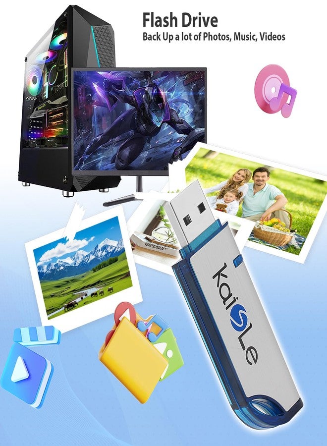 ذاكرة فلاش USB من KAISLE بسعة 64 جيجابايت، ذاكرة تخزين فلاش USB خارجية، ذاكرة فلاش محمولة مع سلسلة مفاتيح، ذاكرة USB 2.0 بسعة 64 جيجابايت بنظام exFAT لتخزين البيانات لأجهزة الكمبيوتر - Image 5