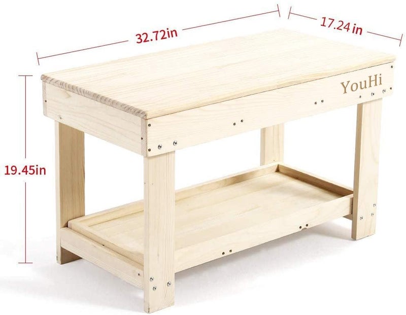 YouHi Kids Activity Table with Board and Storage for Bricks Activity Play Table (Wood Color) - Image 2