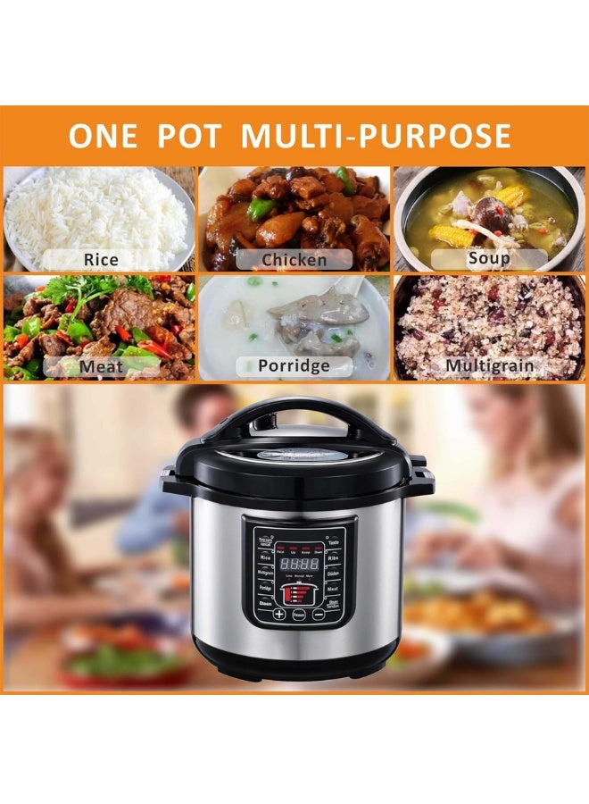 Digital Smart Pressure Cooker, 6L, Multi-Function Electric Rice Cooker, Non-Stick, Stainless Steel - Image 2