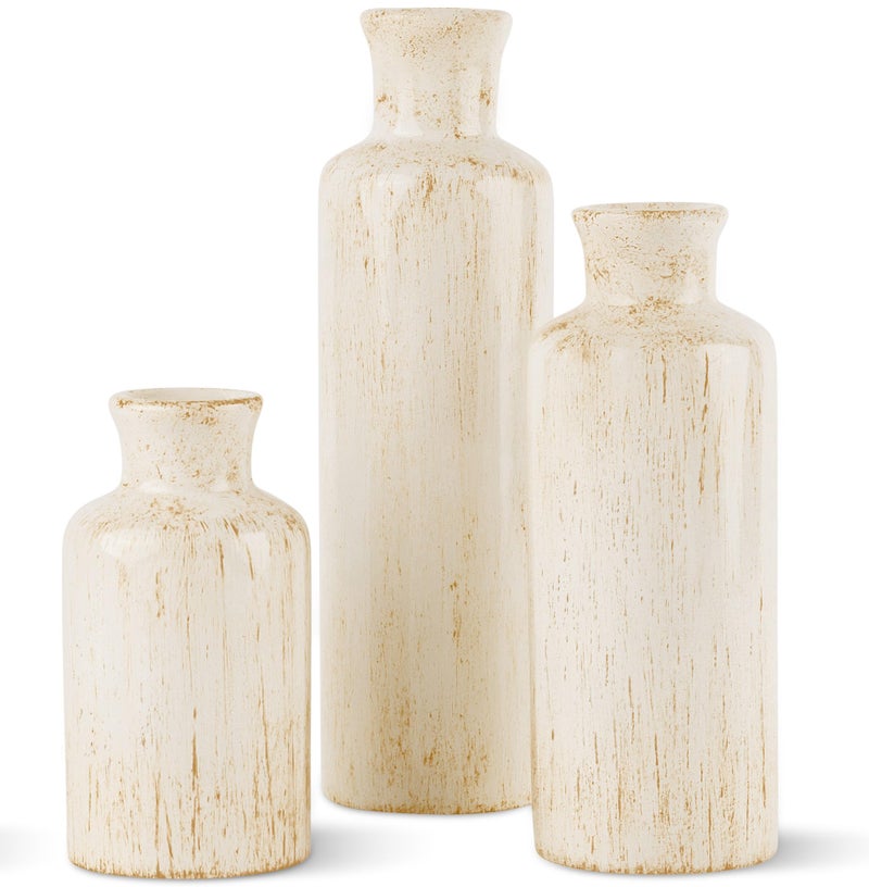 Creative Scents Rustic Luxe Vase Set - Vases for Decor, Perfect for Holding Pampas Grass, Dried/Fresh Flowers, Vases for Your Kitchen, Bedroom, Office, Living Room, Bathroom, or Shelf Decor - Image 1
