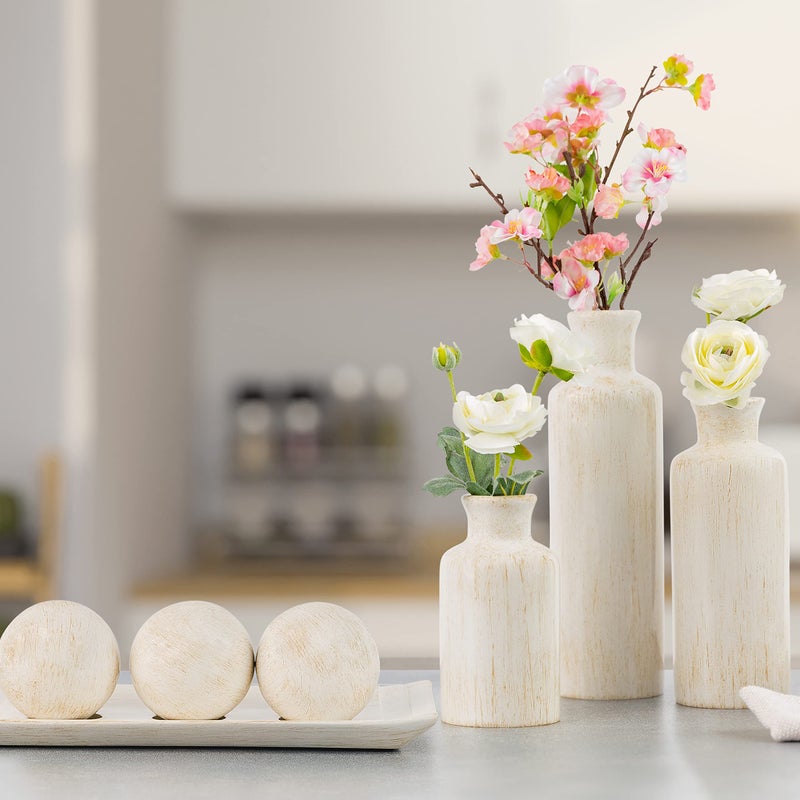 Creative Scents Rustic Luxe Vase Set - Vases for Decor, Perfect for Holding Pampas Grass, Dried/Fresh Flowers, Vases for Your Kitchen, Bedroom, Office, Living Room, Bathroom, or Shelf Decor - Image 4