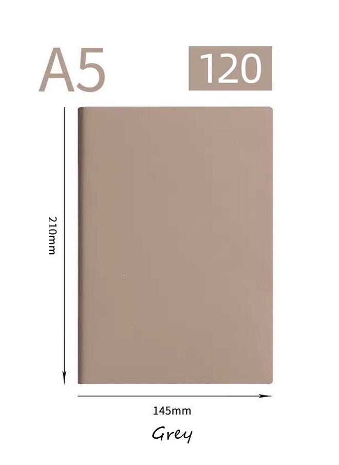 WooFree 2 Pack A5 Soft Leather Notebook 120 Pages per Pack Grey and Navy Blue  - Image 2