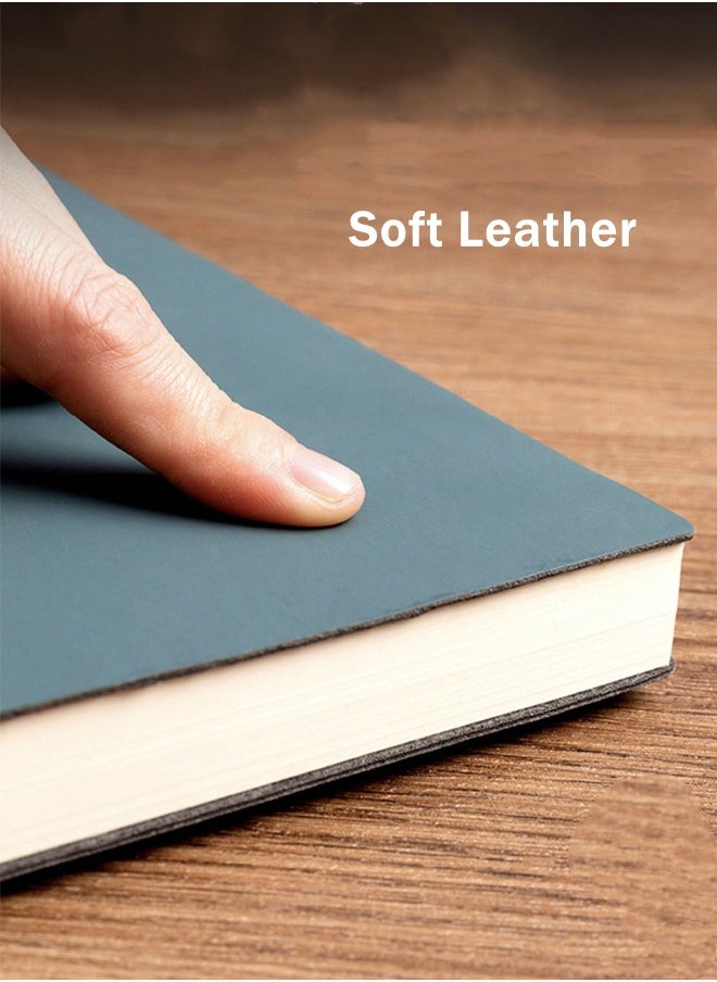 WooFree 2 Pack A5 Soft Leather Notebook 120 Pages per Pack Grey and Navy Blue  - Image 4