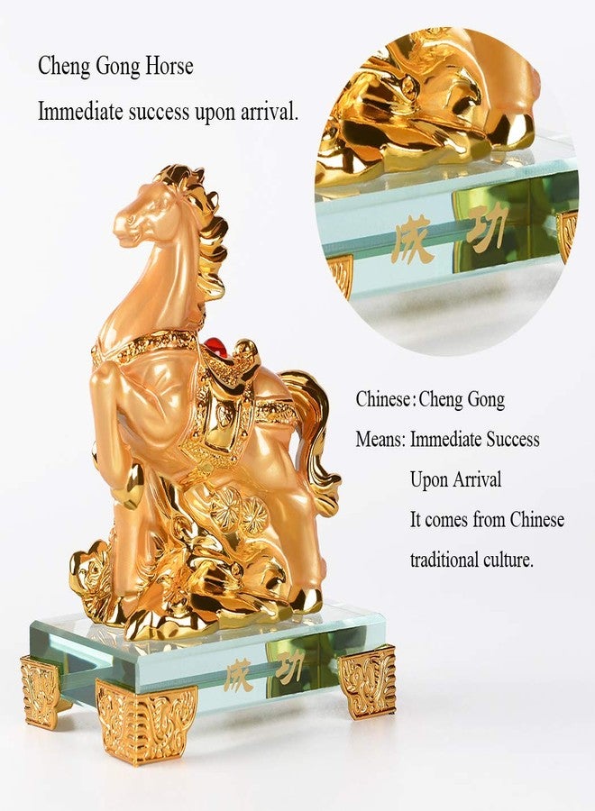 BRASSTAR PopTop Brass Golden Resin Feng Shui Statue Chinese Zodiac Animal Horse Home Office Table Top Decor Figurine Gift Collection PTZY118 - Image 5