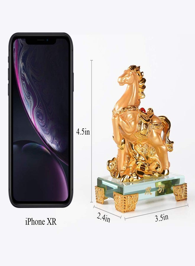 BRASSTAR PopTop Brass Golden Resin Feng Shui Statue Chinese Zodiac Animal Horse Home Office Table Top Decor Figurine Gift Collection PTZY118 - Image 2