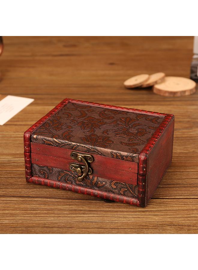 الأزرق جي دبليو صندوق مجوهرات صيني صندوق تخزين خشبي قديم مصنوع يدويًا - Image 2