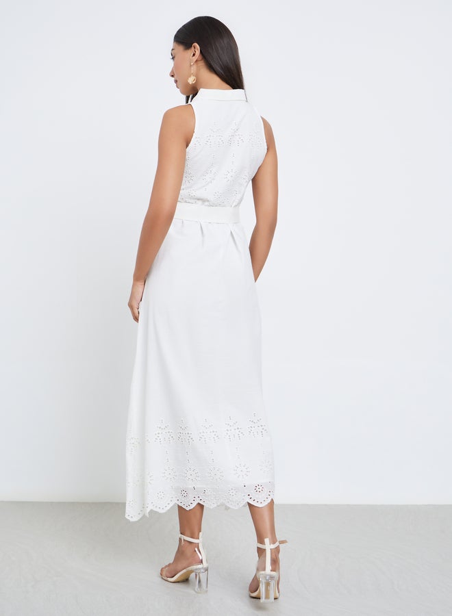 ستايلي فستان ميدي شيفلي بحزام خصر - Image 5