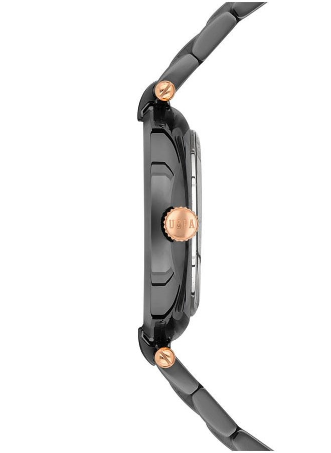 U.S. Polo Assn. U.S. Polo Assn. Stile 35mm Ladies' Gun Metal Black Dial Watch with Gun Metal Stainless Steel Band - USPA2048-05, Bold & Functional Design  - Image 2
