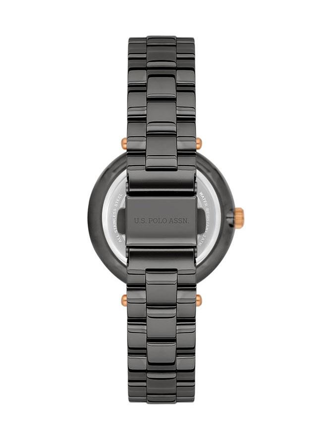 U.S. Polo Assn. U.S. Polo Assn. Stile 35mm Ladies' Gun Metal Black Dial Watch with Gun Metal Stainless Steel Band - USPA2048-05, Bold & Functional Design  - Image 3