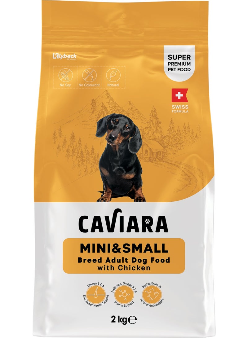 Caviara Mini & Small  Breed Adult  Dog Food with  Chicken 2 Kg