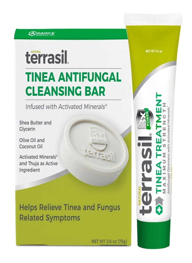 terrasil Tinea Versicolor Treatment Cream + Tinea Soap 2-Product Kit Made in The USA, Clinically Proven 1% Clotrimazole. Antifungal Treats Most Ringworm & Fungal Infections. (.5oz Tube + 75g soap) - Image 1