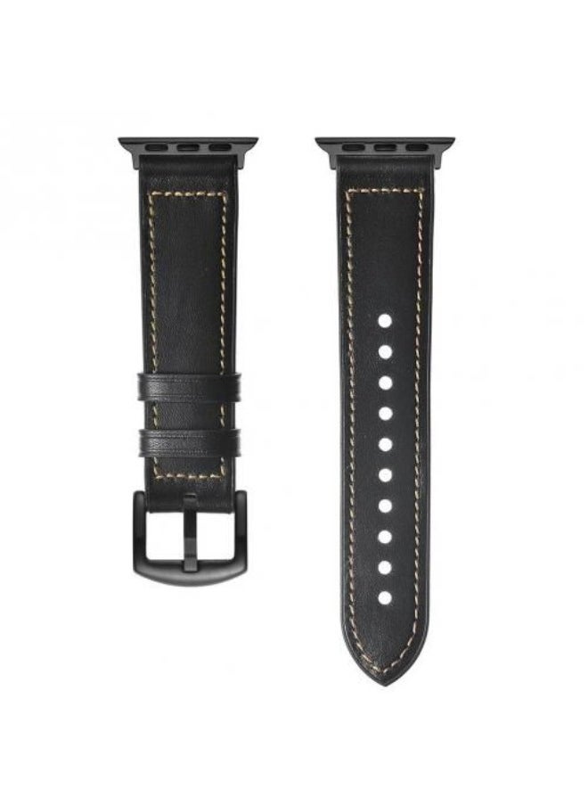Generic - Comfortable Choice Apple Watch Band 49mm Vintage Sport Mixed Material Sweat Resistant Leather Band With Metal Buckle For IWatch Series 8 Ultra - Image 1