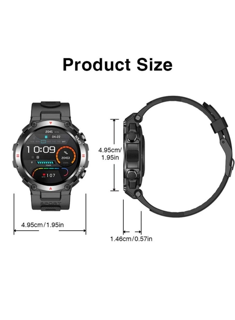 Aolon Tetra R2 Smartwatch – Military-Style Fitness Watch with Multi-Language Support & Rugged Design - Image 3