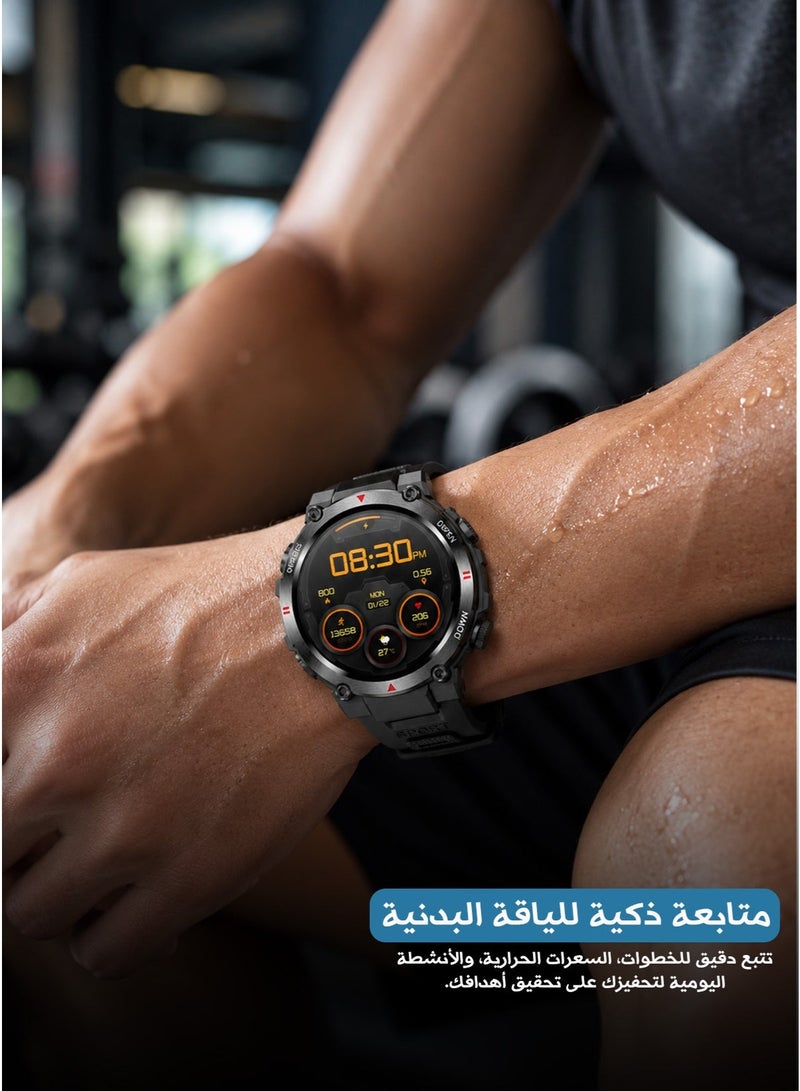 Aolon Tetra R2 Smartwatch – Military-Style Fitness Watch with Multi-Language Support & Rugged Design - Image 1