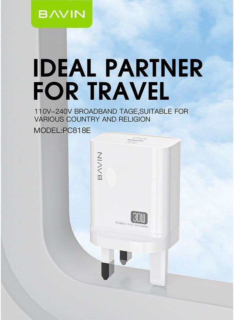 BAVIN PD30W Fast Charging Compatibility Apple iPhone WHITE - Image 4