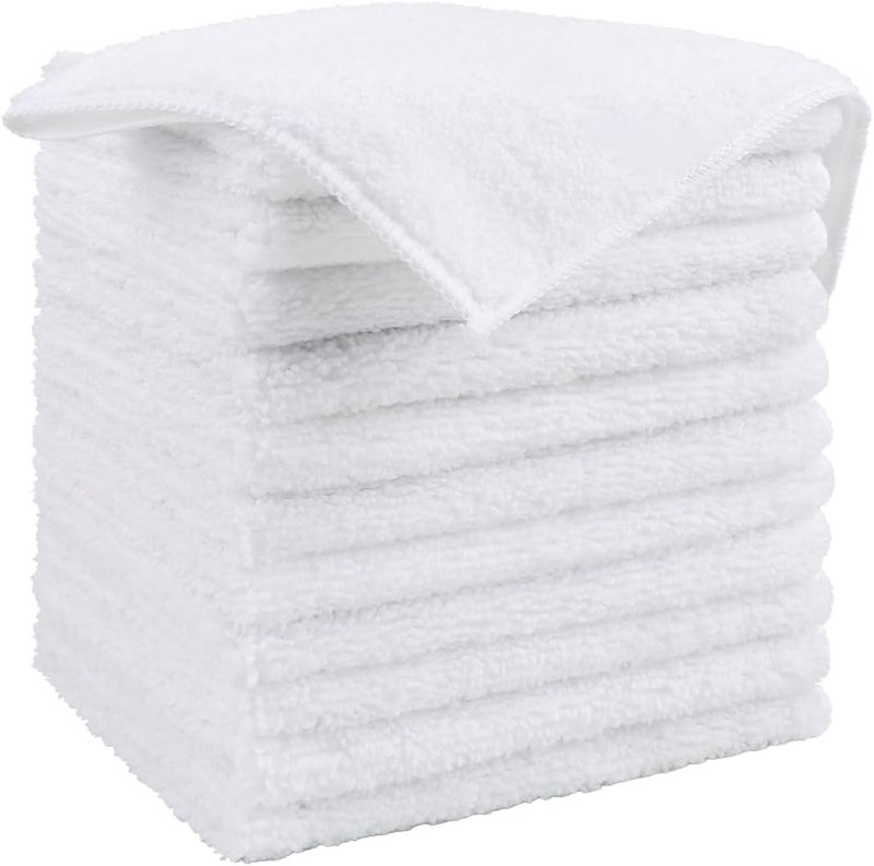 HOMEXCEL White Microfiber Cleaning Cloth, 12 Pack Premium Microfiber Towels for Cars, Lint Free, Scratch-Free, Highly Absorbent, Reusable Cleaning Rags for Car, Household, Kitchen, 11.5"X11.5" - Image 1