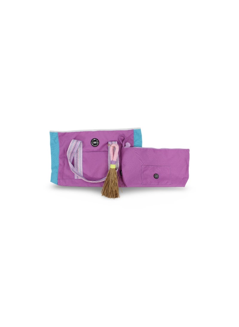 Cubs Beach Tote Set – Purple & White 19 L - Image 1