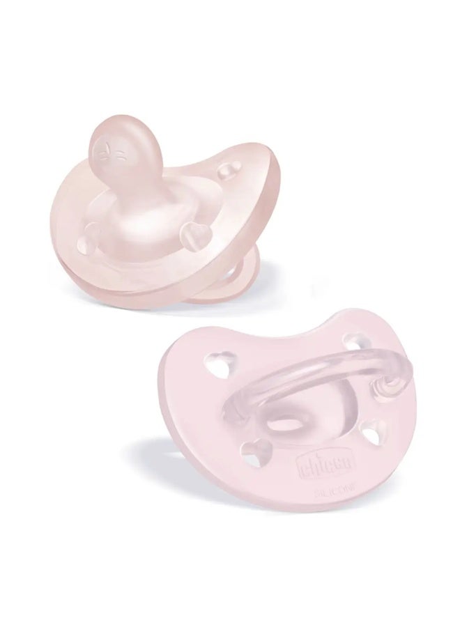 Chicco PhysioForma Soft Silicone Pacifier 0-6m Pink - Image 2