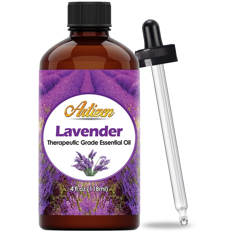 Artizen Lavender Essential Oil 4 oz – Pure, Natural Aromatherapy for Diffuser, Skin, and Hair with Dropper in UV Glass Bottle - Image 1