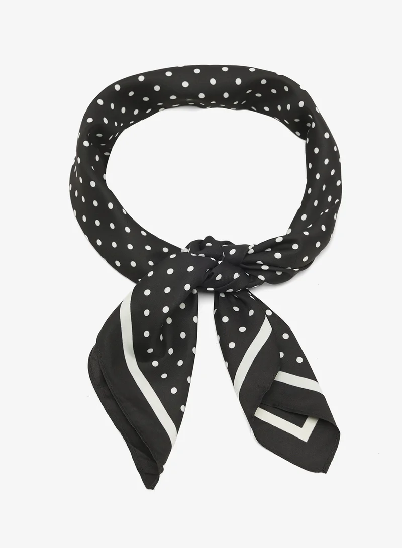 Ginger Silk Polka Dot Printed Summer Scarf