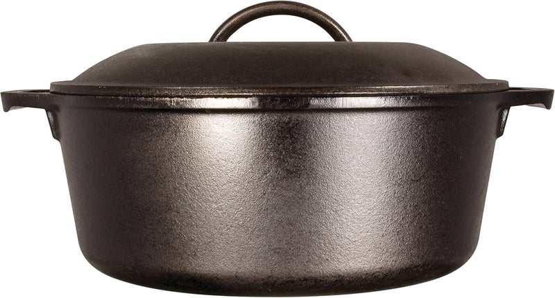 Lodge L8DOL3HH41PLT Cast Iron Dutch Oven with Handle Holders, 5 quart, Black/Red - Image 3