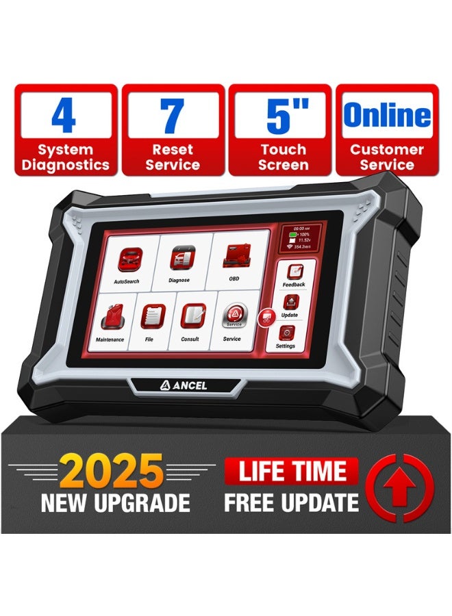 Ancel DS100 OBD2 Scanner - ABS, SRS, Transmission & Check Engine Code Reader with 7 Reset, Oil/Brake/BMS/SAS/ETS Reset, ABS Bleeding, Gear Learning - Image 1