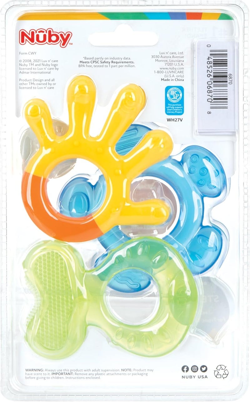 Nuby 3 Stage Teether Set, Multi-Texture Baby Teething Toys for Different Teething Stages, Gum Relief and Oral Development Set, Assorted - Image 3