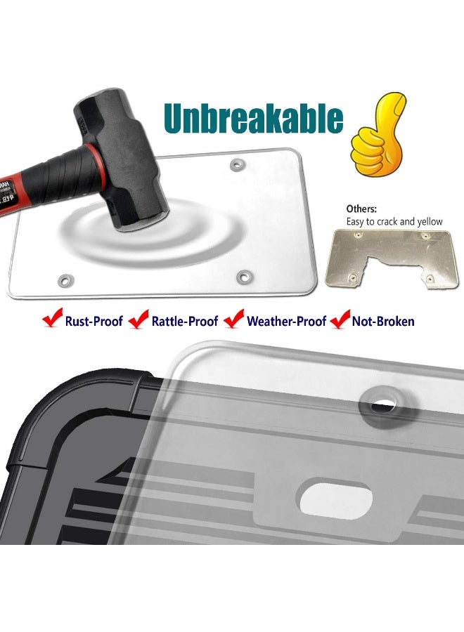 Aootf License Plate Protector-2020 New Flat Clear Novelty Plate Cover with Silicone License Plate Frame for Car Tag - Image 3