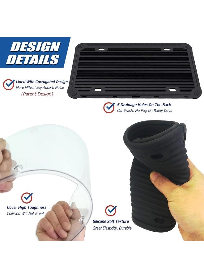 Aootf License Plate Protector-2020 New Flat Clear Novelty Plate Cover with Silicone License Plate Frame for Car Tag - Image 5