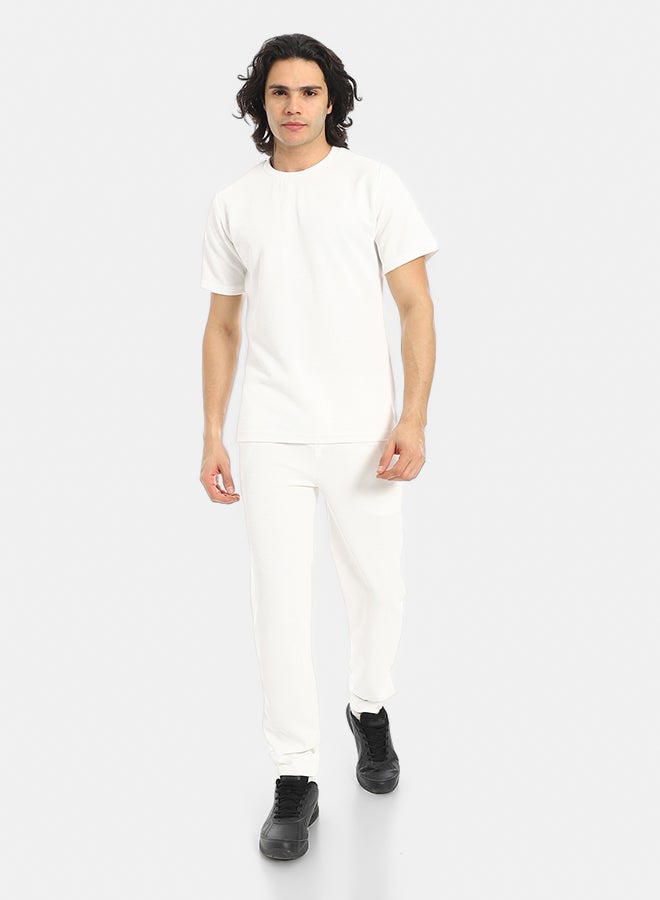Red Circle Short Sleeves Slip On T-Shirt and Pants Set - Image 1