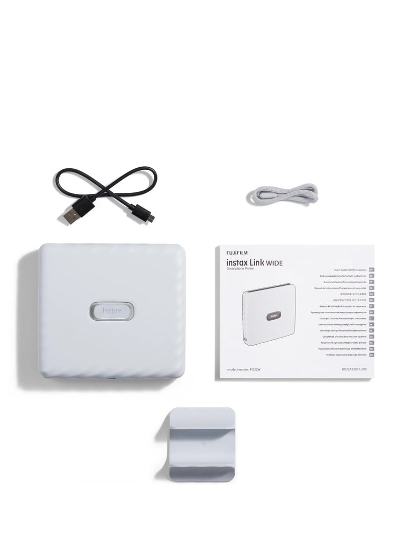 FUJIFILM Instax Link Wide Smartphone Printer (White) + Film Pack  - Image 3