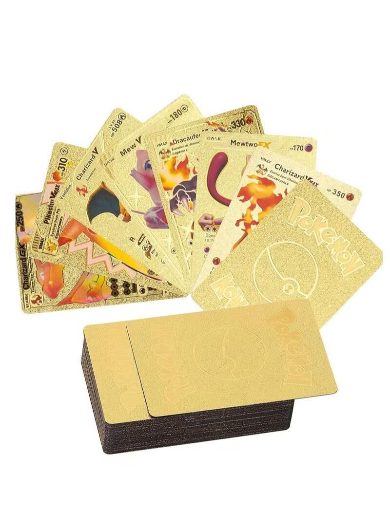 55 Pcs Gold Foil Cards Pokemon Cards Vmax Gx Energy Card Series Rare Battle Trainer Kids Cards Special Custom Collection Cards  - Image 4