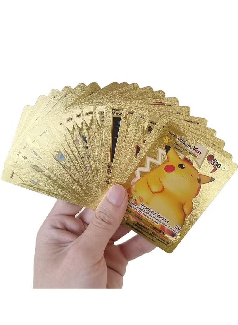 55 Pcs Gold Foil Cards Pokemon Cards Vmax Gx Energy Card Series Rare Battle Trainer Kids Cards Special Custom Collection Cards  - Image 5