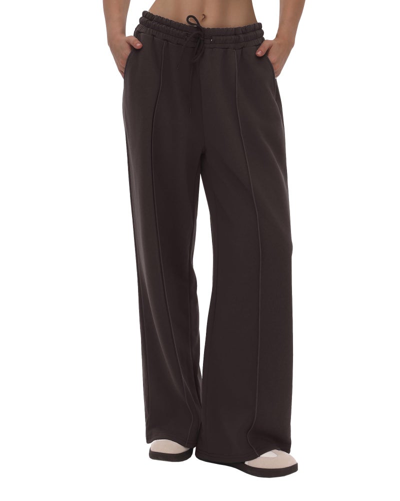 CAMPSNAIL Wide Leg Sweatpants Women - Baggy High Waisted Straight Leg Loose Sweat Pants with Chic Seams Drawstring Pockets - Image 1