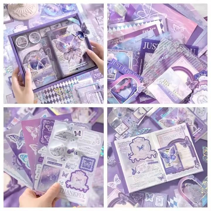 JADUNATH Paperwrld Butterfly Scrapbooking Box DreamlandPurple - Image 5