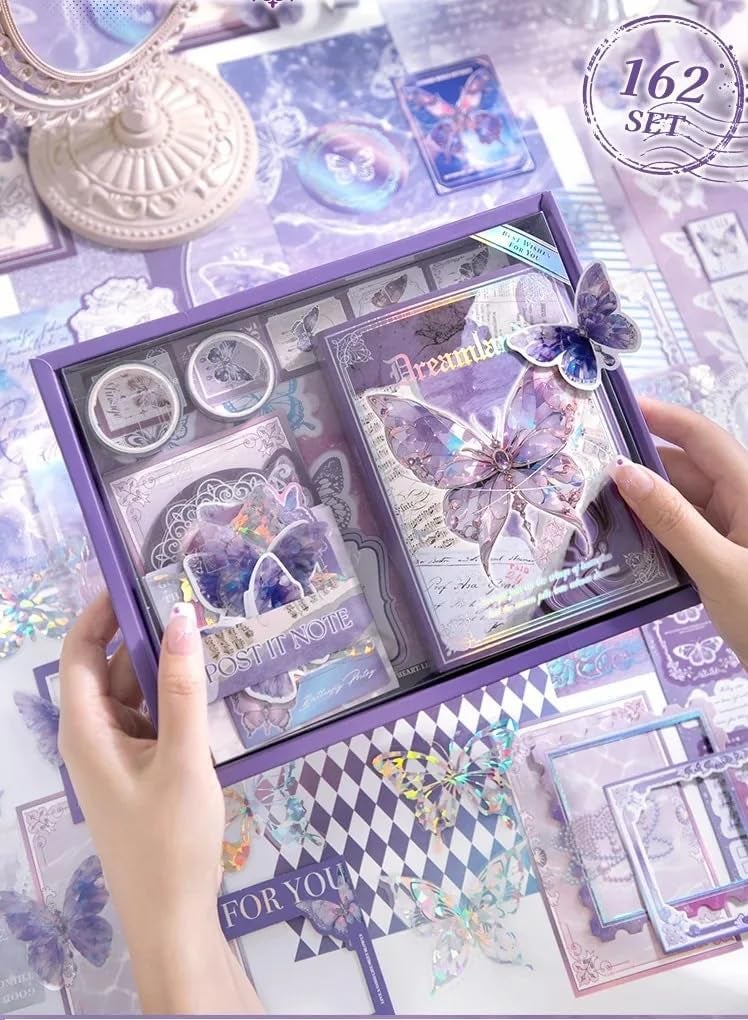 JADUNATH Paperwrld Butterfly Scrapbooking Box DreamlandPurple - Image 2