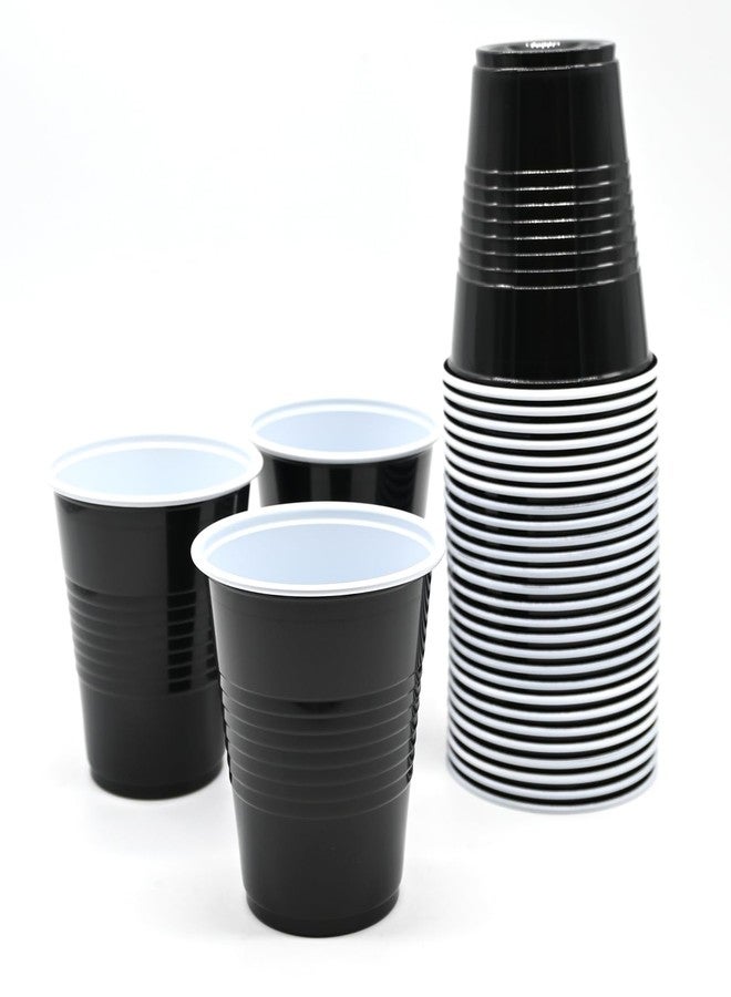 Yaure Joy 30 Pcs 12 oz Disposable Plastic Cups Bulk for Baby Shower Birthday Graduation Party Wedding Theme Party Birthday (Black) - Image 1