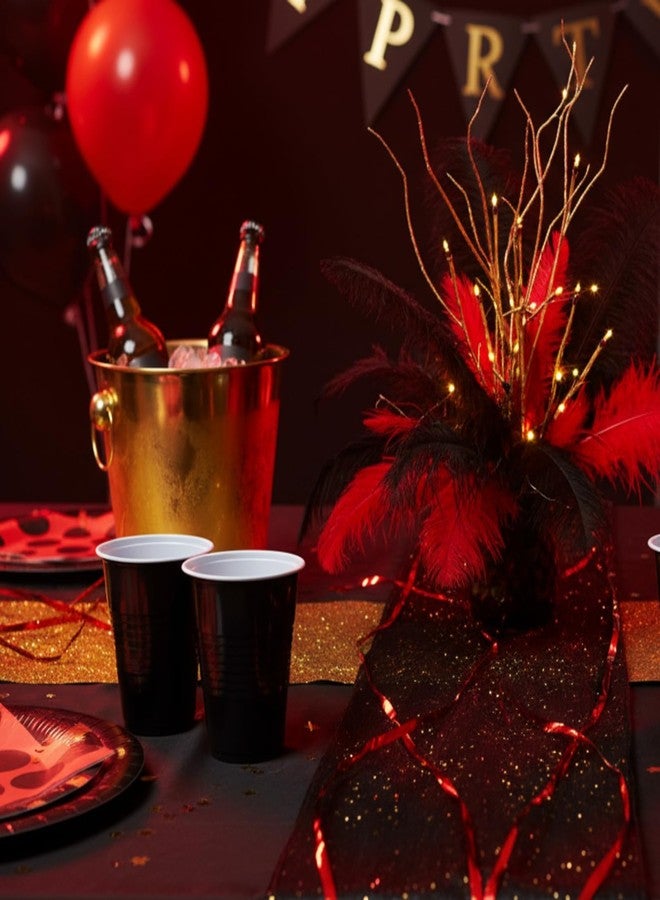 Yaure Joy 30 Pcs 12 oz Disposable Plastic Cups Bulk for Baby Shower Birthday Graduation Party Wedding Theme Party Birthday (Black) - Image 4
