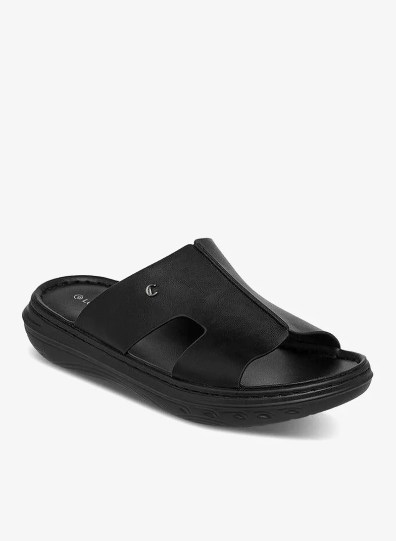 Le Confort BLACK Solid Slip-On Comfort Sandals for Men | Best Price UAE