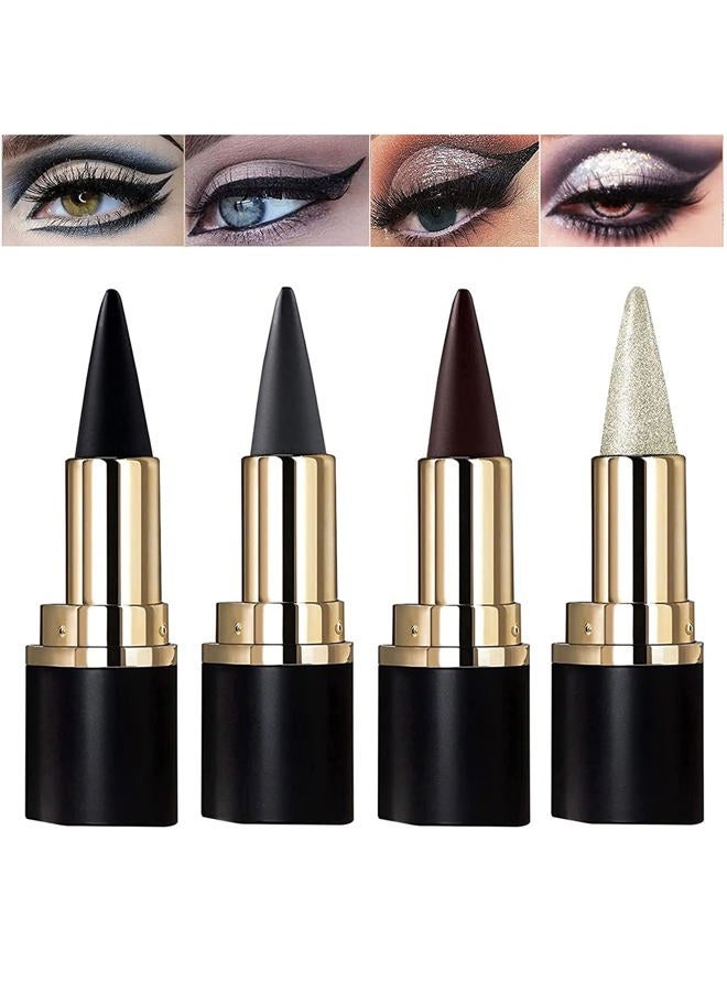 UNIFULL 4 color Gel Eyeliner, Cream Eyeliner Tool Smudge Proof Eyeliner Pencil Matte Black Eyeliner Pencil Tattoo Eyeliner Pen Eyeliner Gel Stick Makeup Eye-liners for Women(4 color) - Image 1