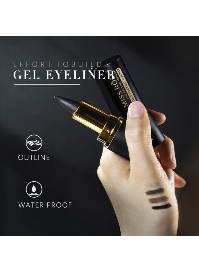 UNIFULL 4 color Gel Eyeliner, Cream Eyeliner Tool Smudge Proof Eyeliner Pencil Matte Black Eyeliner Pencil Tattoo Eyeliner Pen Eyeliner Gel Stick Makeup Eye-liners for Women(4 color) - Image 3