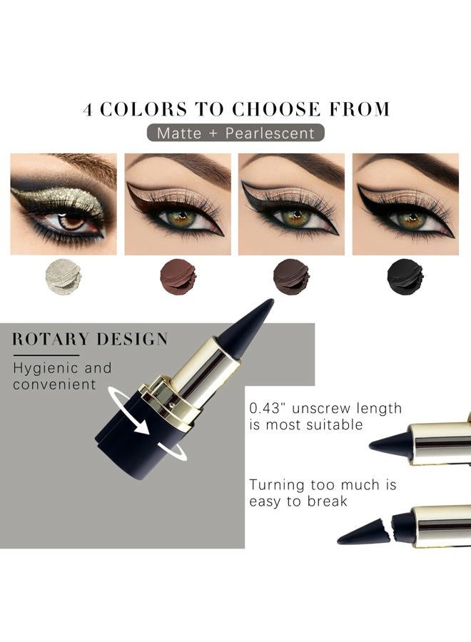 UNIFULL 4 color Gel Eyeliner, Cream Eyeliner Tool Smudge Proof Eyeliner Pencil Matte Black Eyeliner Pencil Tattoo Eyeliner Pen Eyeliner Gel Stick Makeup Eye-liners for Women(4 color) - Image 2