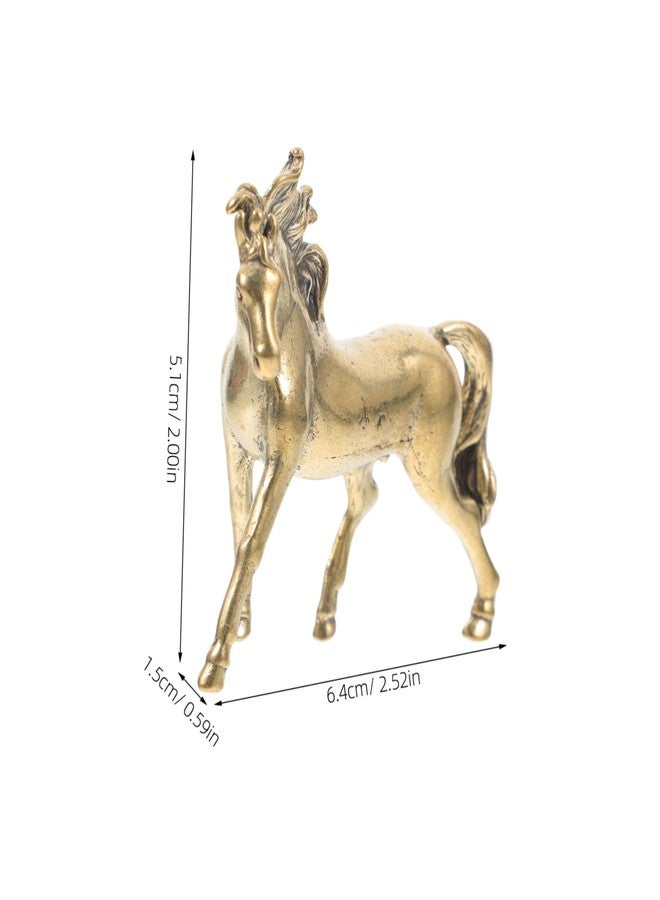 IMIKEYA Brass Horse Statue for Home Decor - Chinese Feng Shui Collectible Figurine - Horse - Image 2