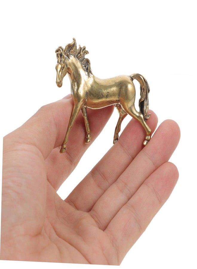 IMIKEYA Brass Horse Statue for Home Decor - Chinese Feng Shui Collectible Figurine - Horse - Image 3