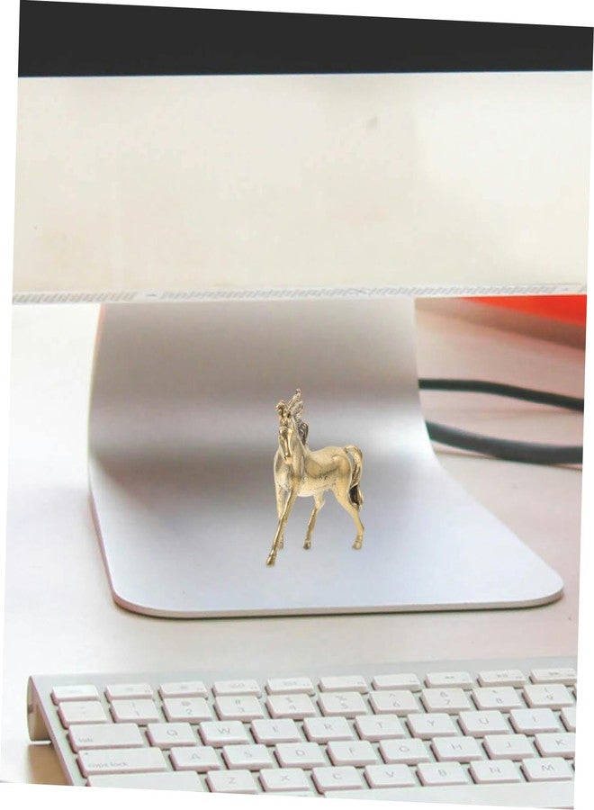 IMIKEYA Brass Horse Statue for Home Decor - Chinese Feng Shui Collectible Figurine - Horse - Image 4