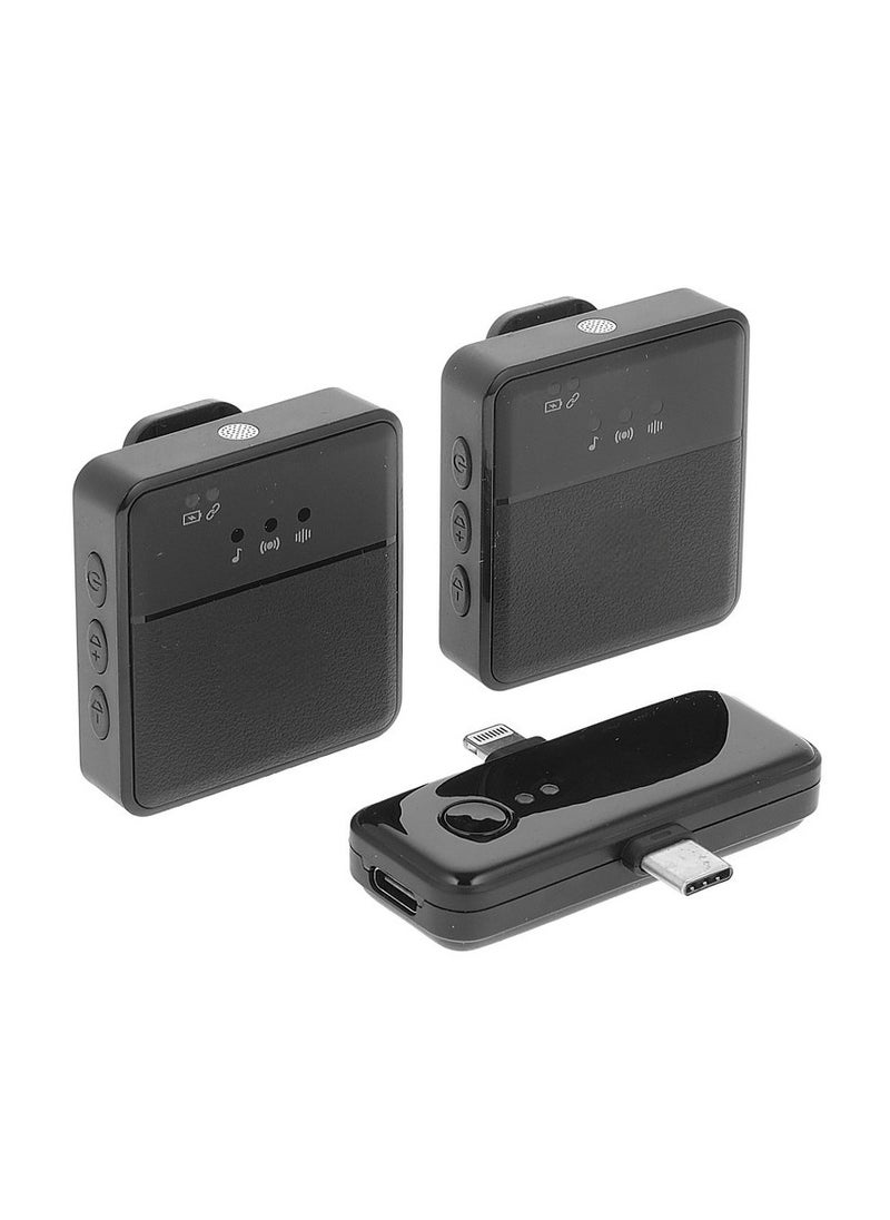 Generic - 3 in 1 Mini Microphone Wireless Lavalier Microphones for iPhone Android and Camera 2.4G Cordless Double Mics with Noise Reduction Video Recording Mic for Interview Vlog YouTube TikTok - Image 1
