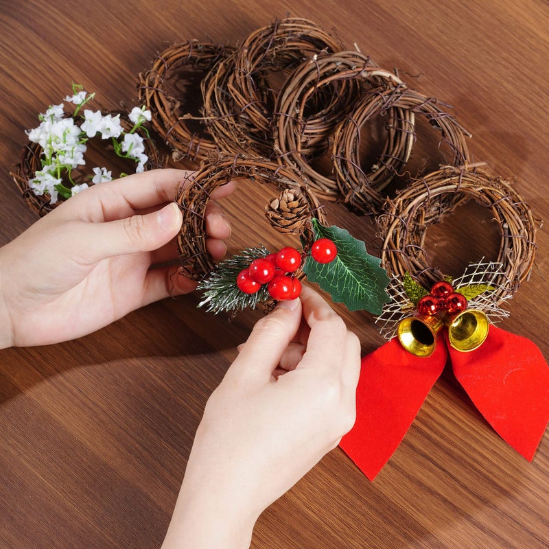 Marrywindix Grapevine Wreath Set, Marrywindix 16 Pieces Natural Vine Branch Wreath Christmas DIY Rattan Wreath Garland for Christmas Holiday Craft Wedding Decor (3 in.) - Image 5