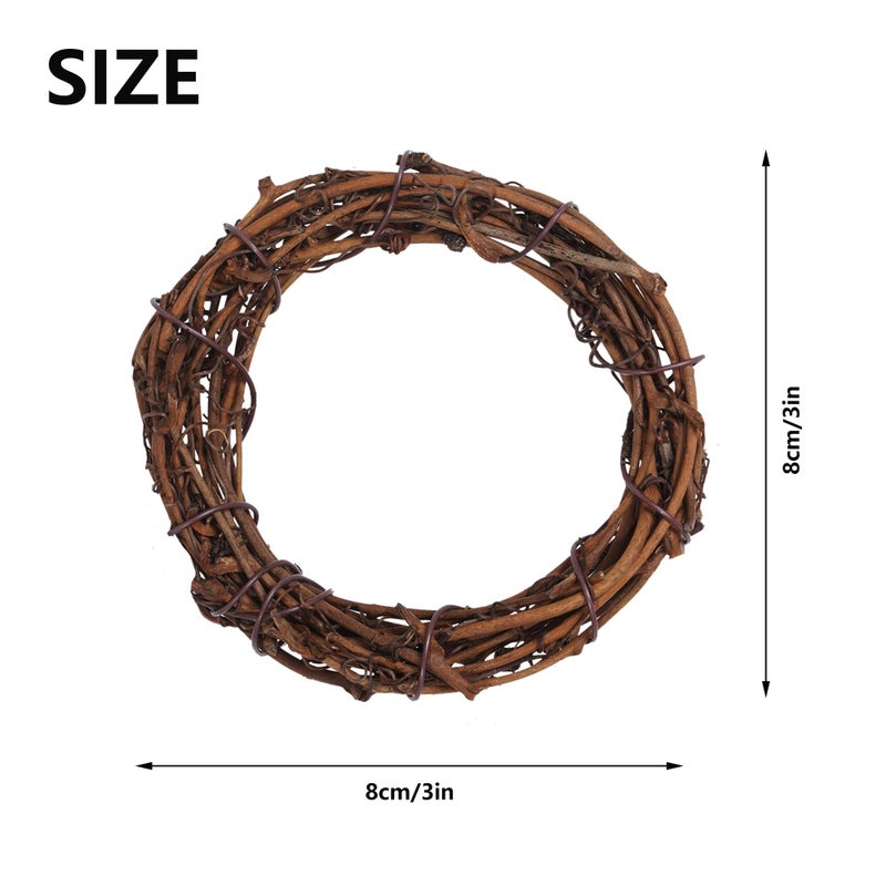 Marrywindix Grapevine Wreath Set, Marrywindix 16 Pieces Natural Vine Branch Wreath Christmas DIY Rattan Wreath Garland for Christmas Holiday Craft Wedding Decor (3 in.) - Image 2